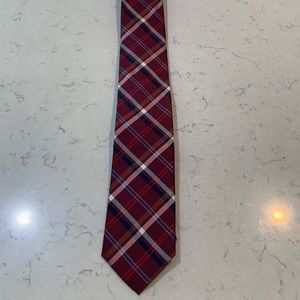 Like New Tommy Red Plaid Silk Tie
